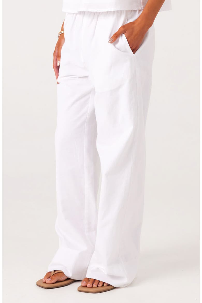 Ismene Linen & Cotton Pants, Alternate, color, WHITE
