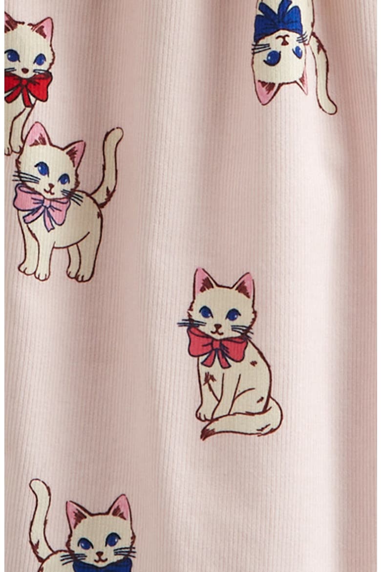 Cotton Graphic Bubble T-Shirt & Pants Set, Alternate, color, IVORY KITTEN- PINK BOW KITTENS