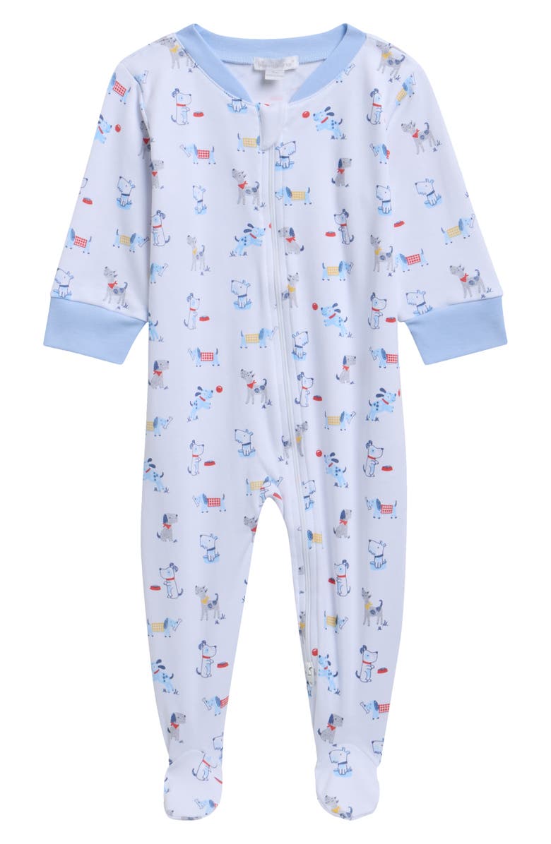 Kissy Kissy Zip-Up Pima Cotton Footie, Main, color, Multi