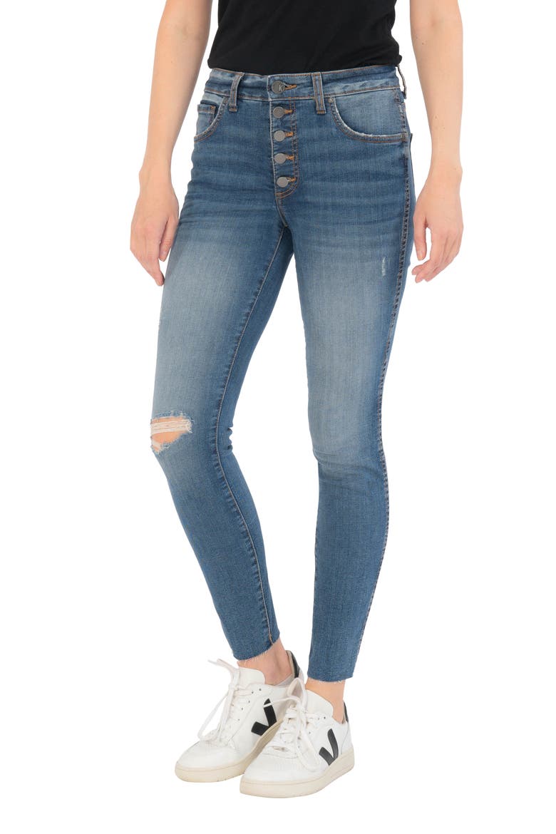 Donna Fab Ab Exposed Button Ripped Ankle Skinny Jeans, Main, color, NOTABLE