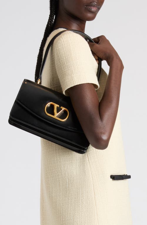 Valentino Garavani Vain Vlogo Leather Top-handle Bag In Black