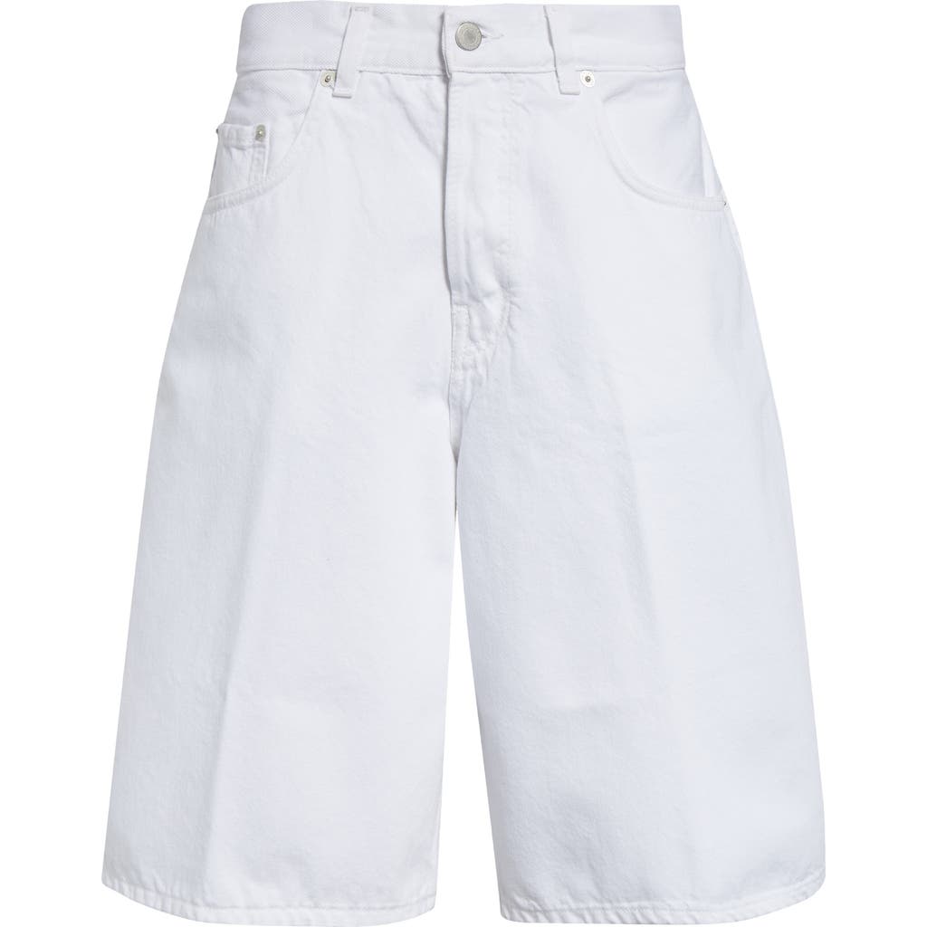 Haikure Becky Wide Leg Denim Shorts In Optical White