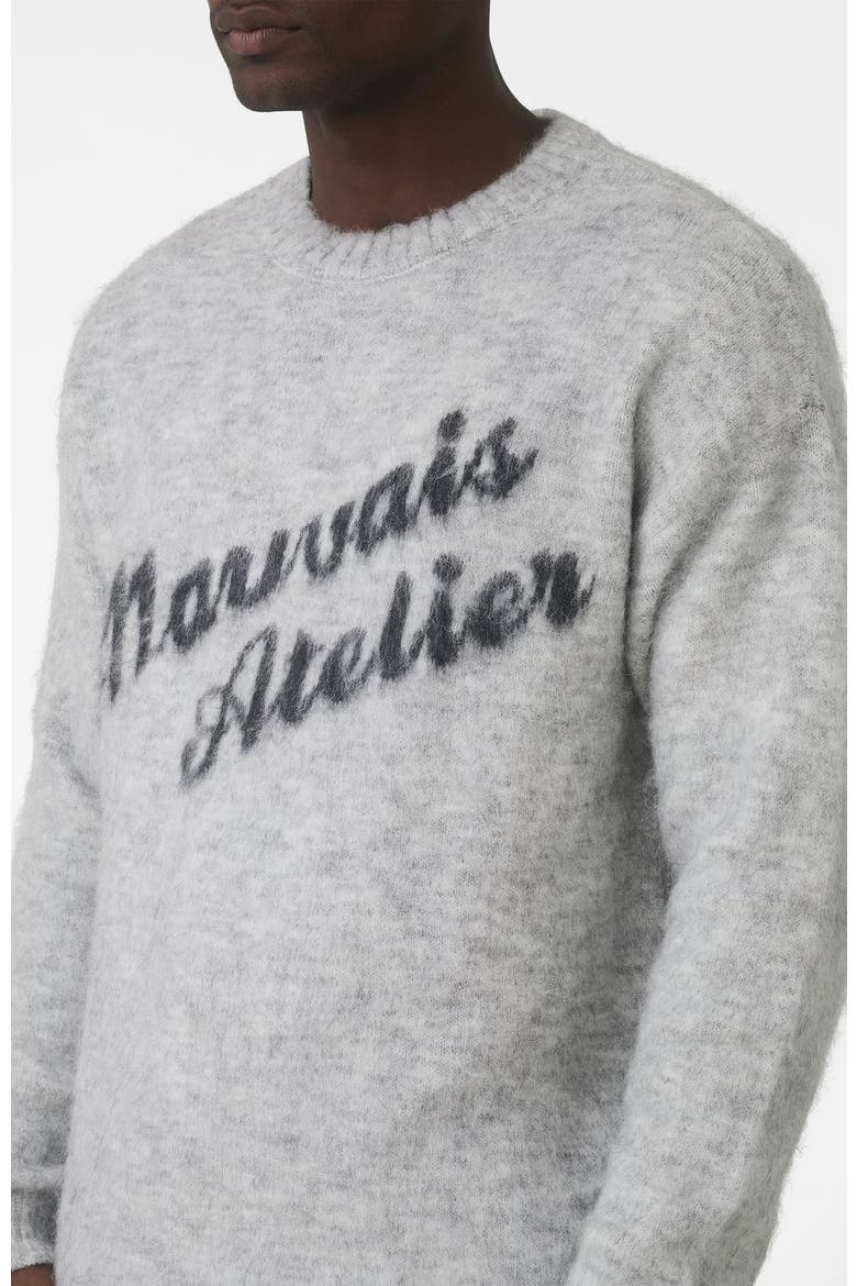 Atelier Oversized Brushed Knit sweater, Alternate, color, Medium Grey