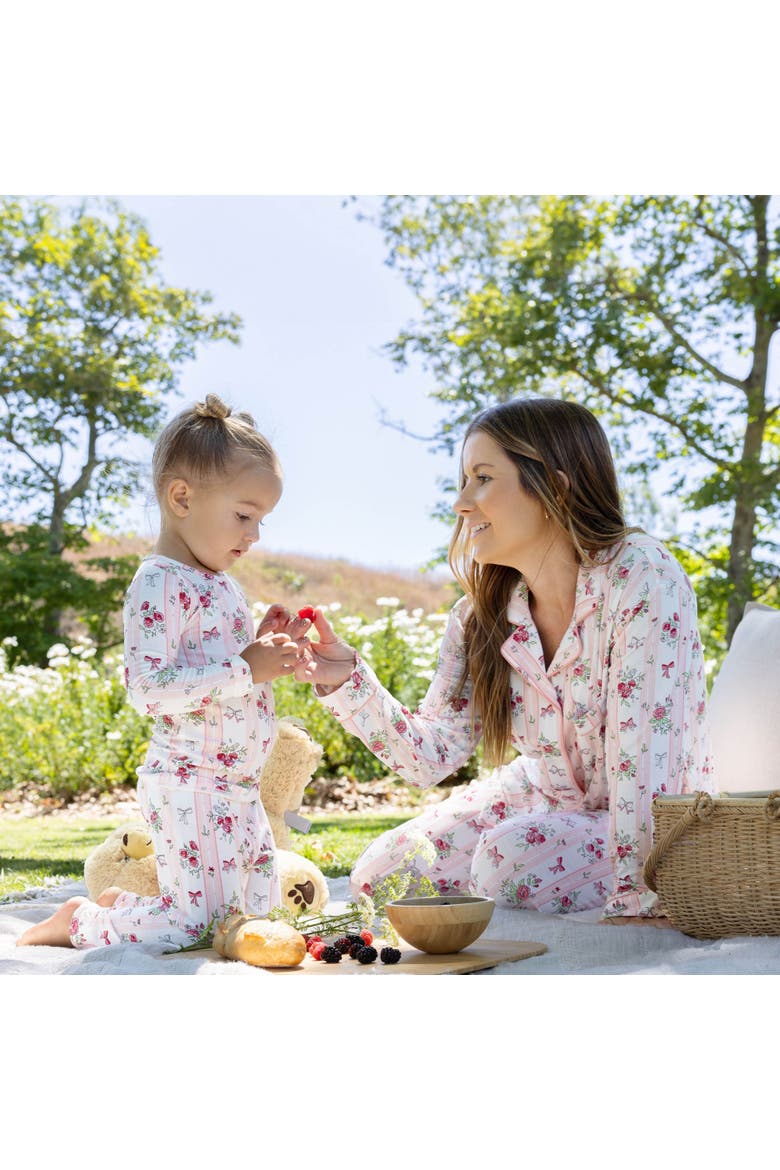 Kids' Floral Stripes Set of 2 Piece Pajamas, Alternate, color, Floral Stripes