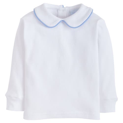 Little English Kids' Long Sleeve Piped Peter Pan Shirt In White
