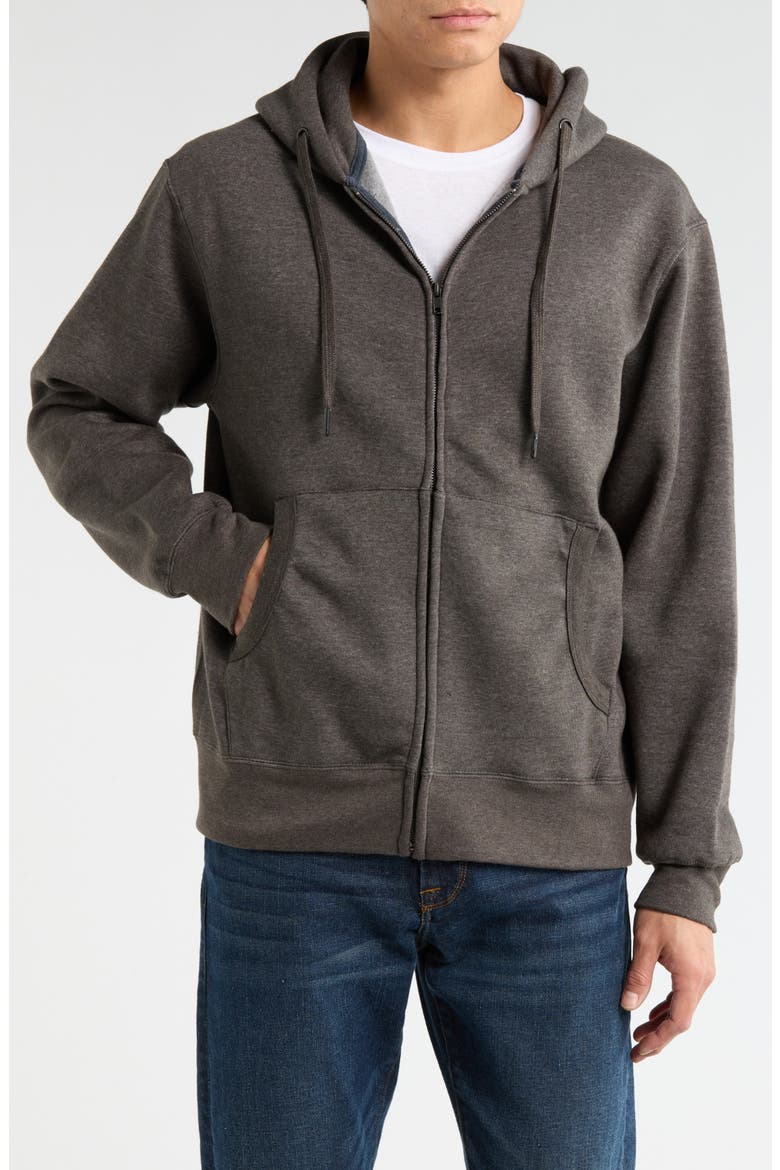 Sierra Knit Zip Hoodie, Main, color, CHARCOAL HEATHER