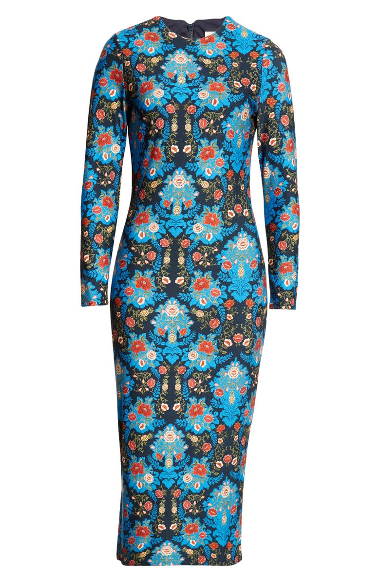 FARM Rio Floral Long Sleeve Jersey Dress, Alternate, color, 