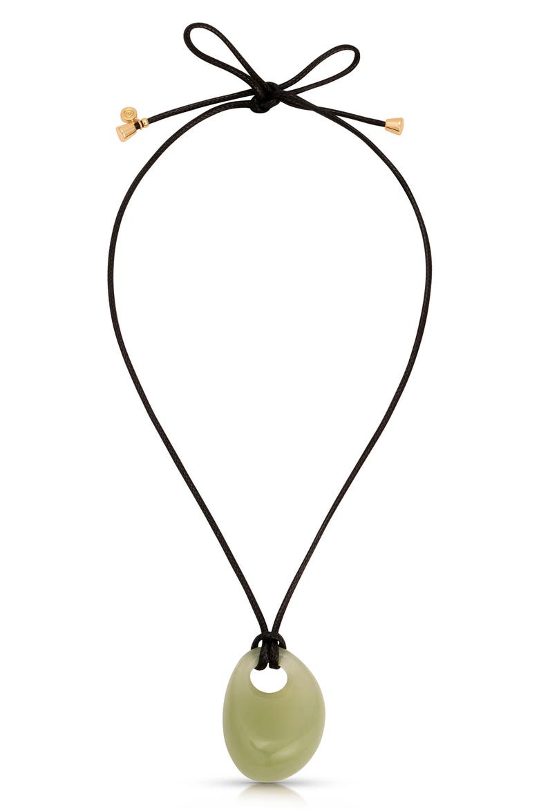 Resin Medallion Necklace, Main, color, OLIVE