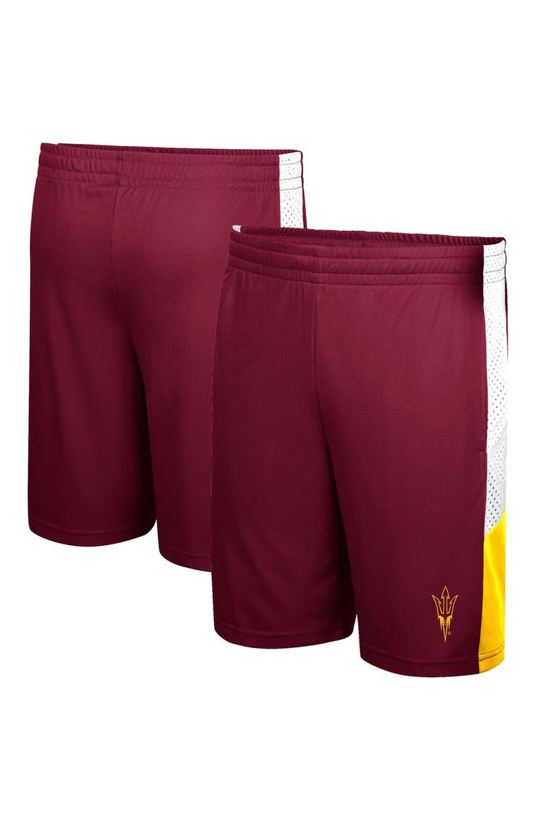 COLOSSEUM Youth Colosseum Maroon Arizona State Sun Devils Very Thorough Colorblock Shorts, Alternate, color, 