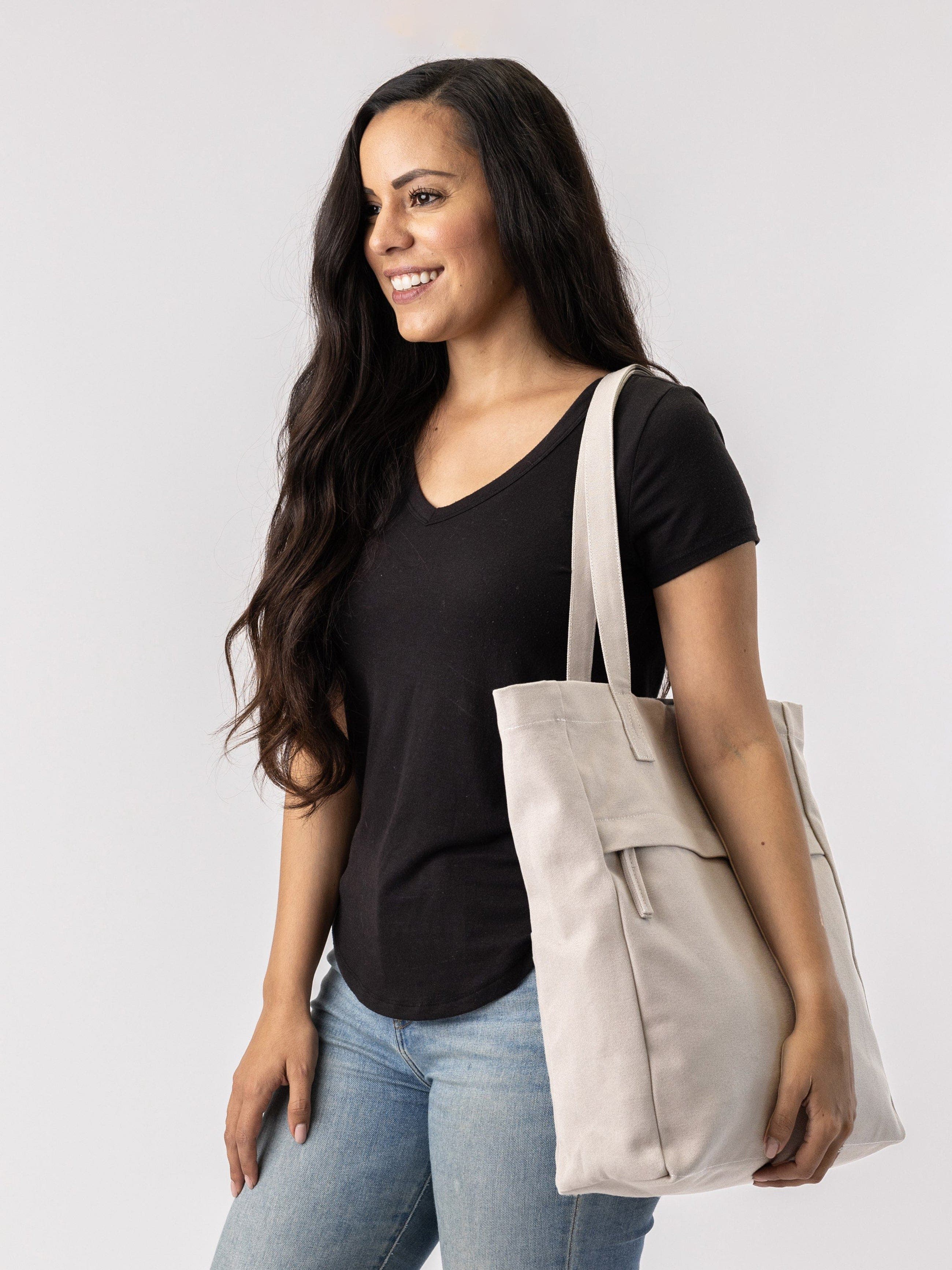 Organic Cotton Canvas Work Tote Bag, Alternate, color, Sand Dune