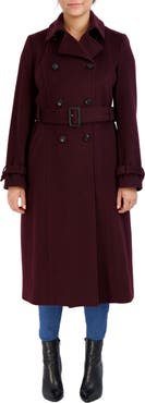 Cole Haan Signature Slick Belted Double Breasted Trench Coat