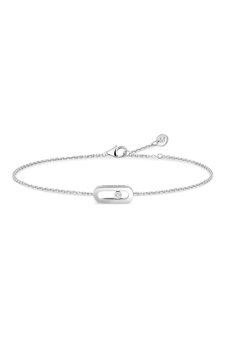 Care Diamond Station Chain Bracelet, Alternate, color, WHITE GOLD