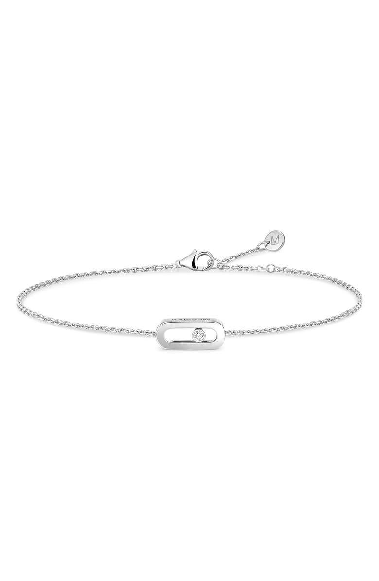 Messika Care Diamond Station Chain Bracelet, Alternate, color, White Gold