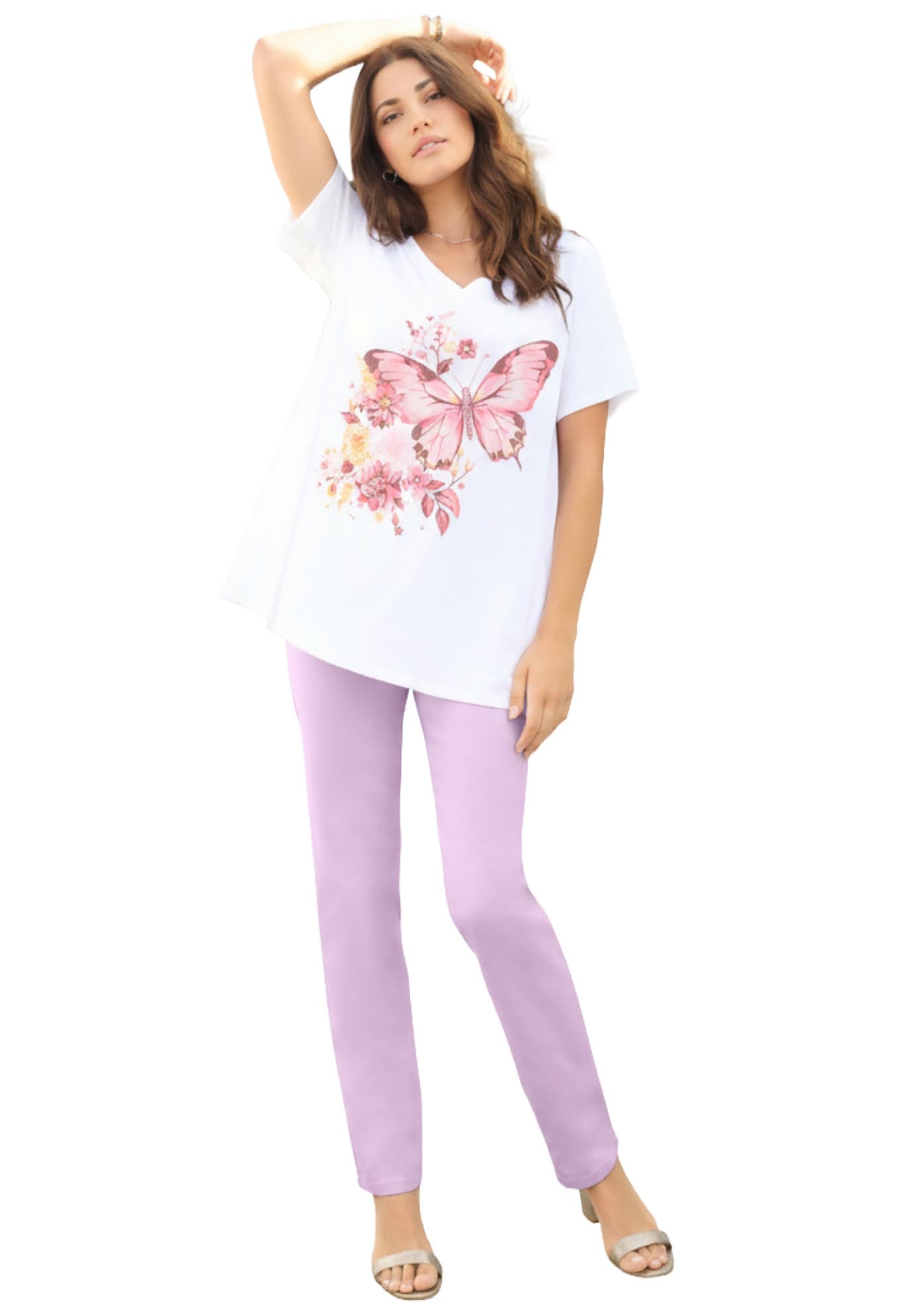 WHITE PINK BUTTERFLY