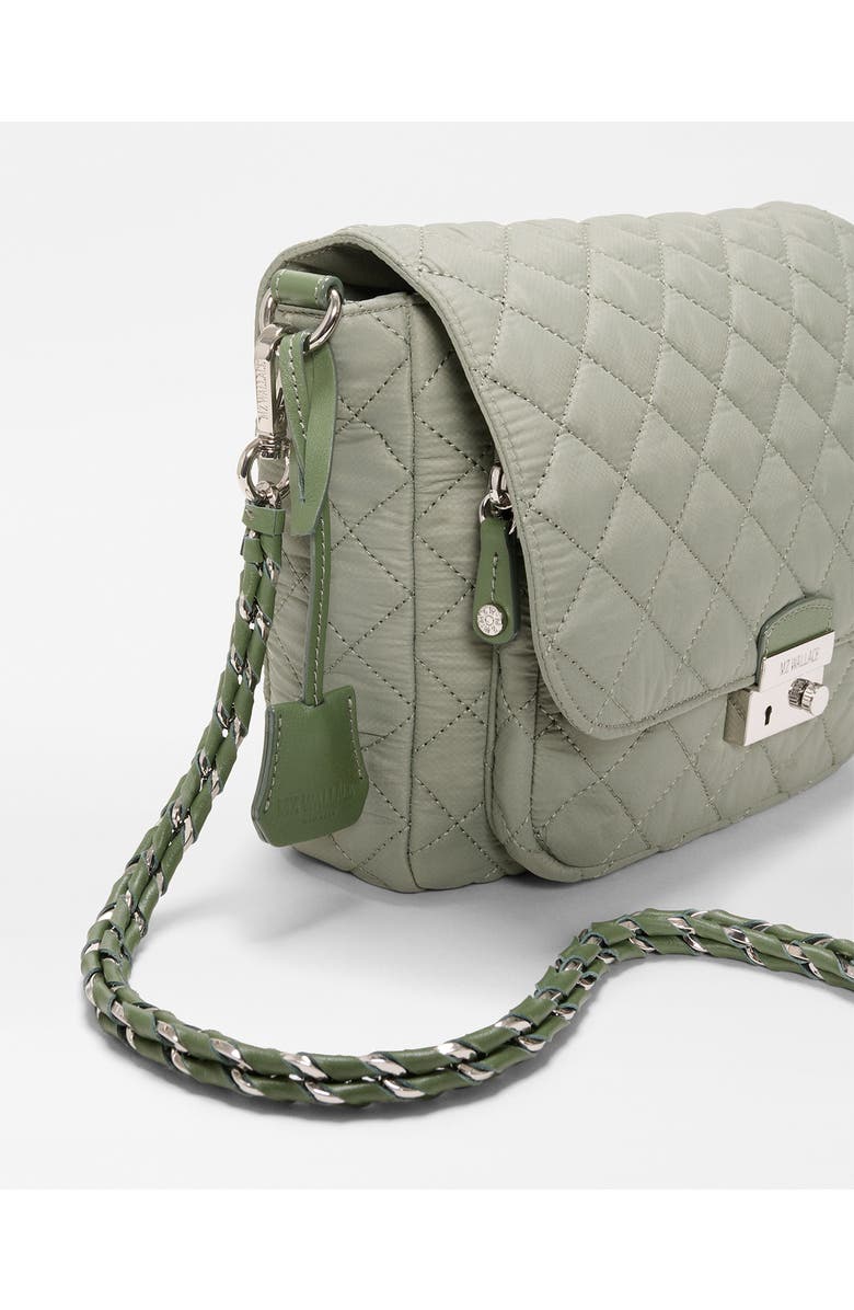 MZ Wallace Medium Crosby Lock Quilted Nylon Crossbody Bag, Alternate, color, Agave Green