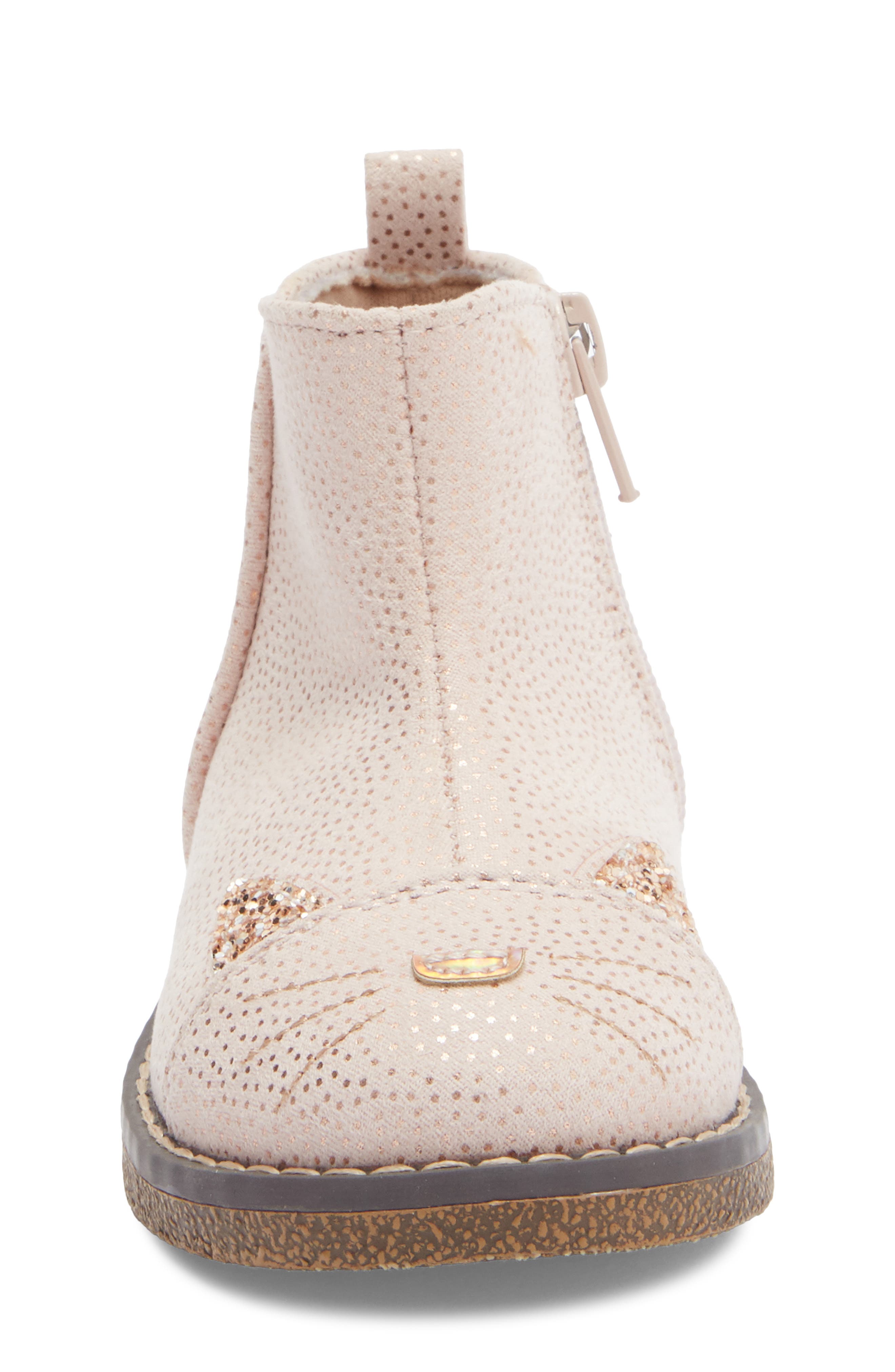 Harper Canyon Kids' Kitty Glitter Bootie, Alternate, color, Pink Blush