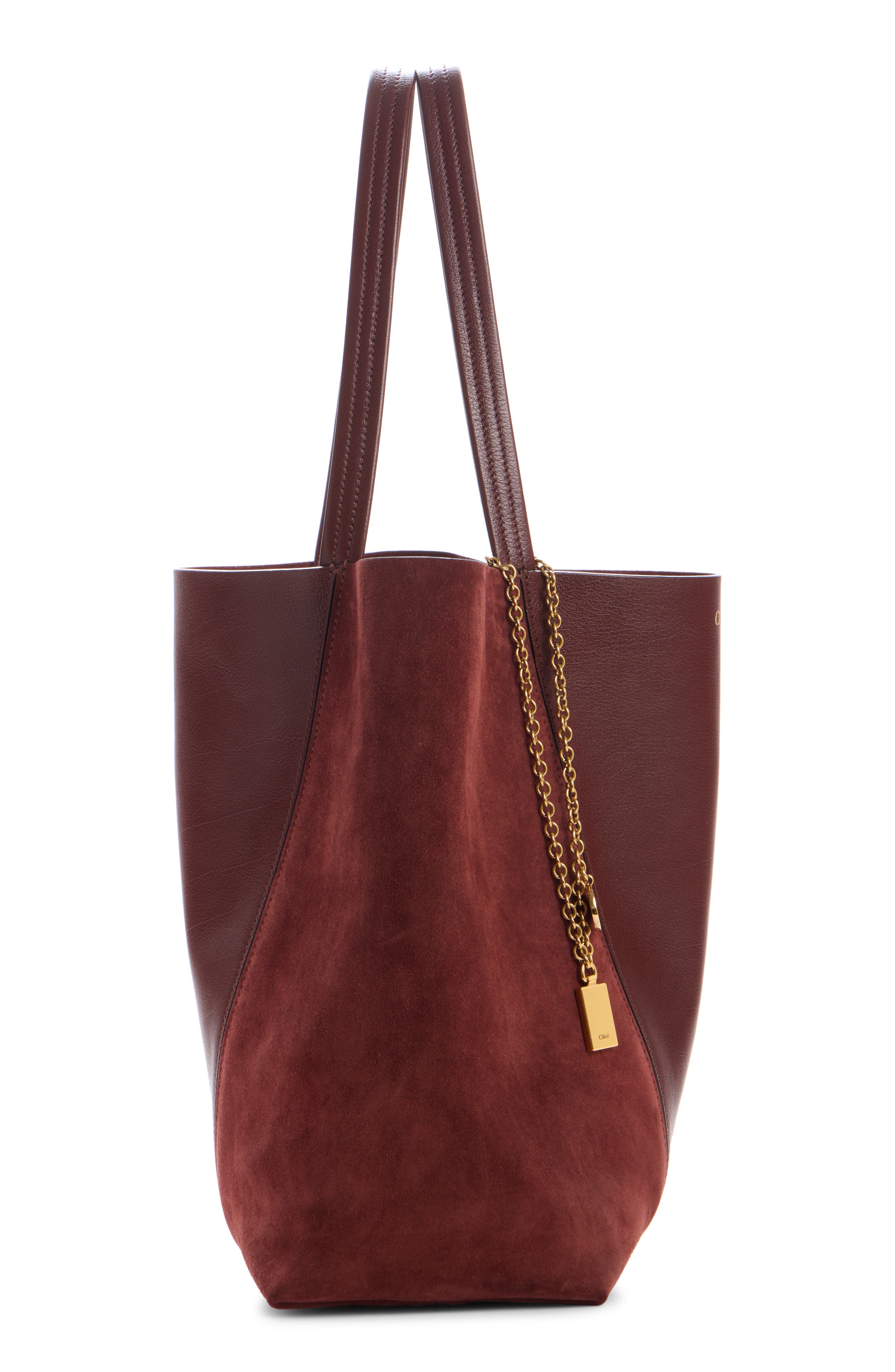 Medium Spin Leather & Suede Tote, Alternate, color, CRAFTY BROWN