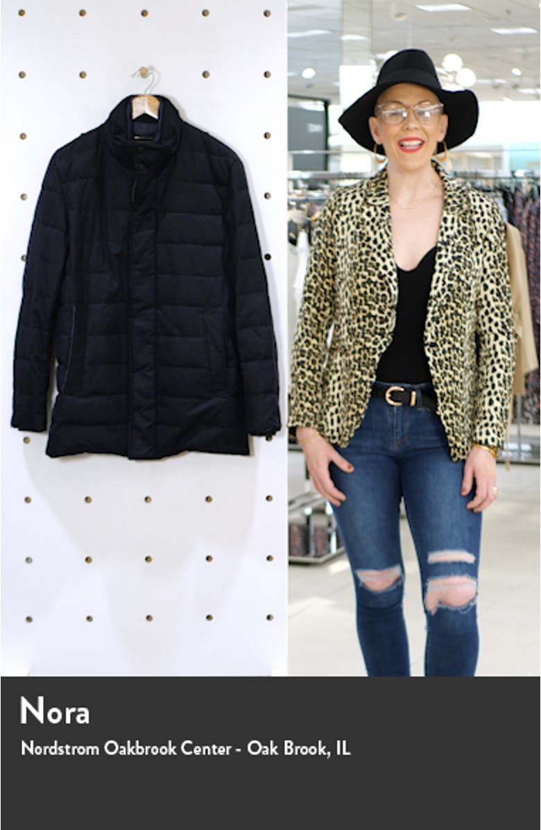 Stand Collar Quilted Down Coat with Inset Bib, sales video thumbnail