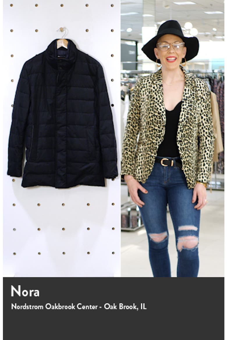 Stand Collar Quilted Down Coat with Inset Bib video