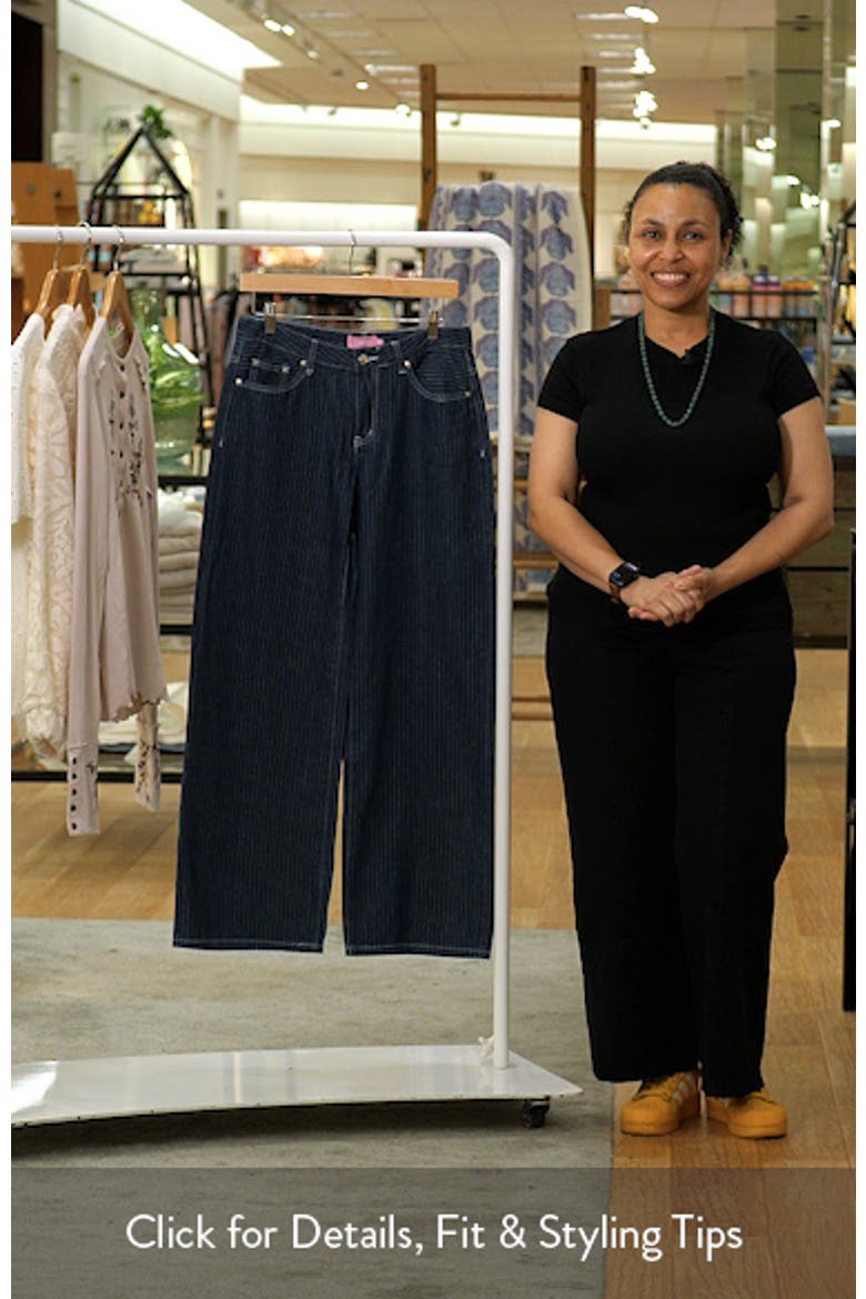 Pinstripe Wide Leg Low Rise Jeans video