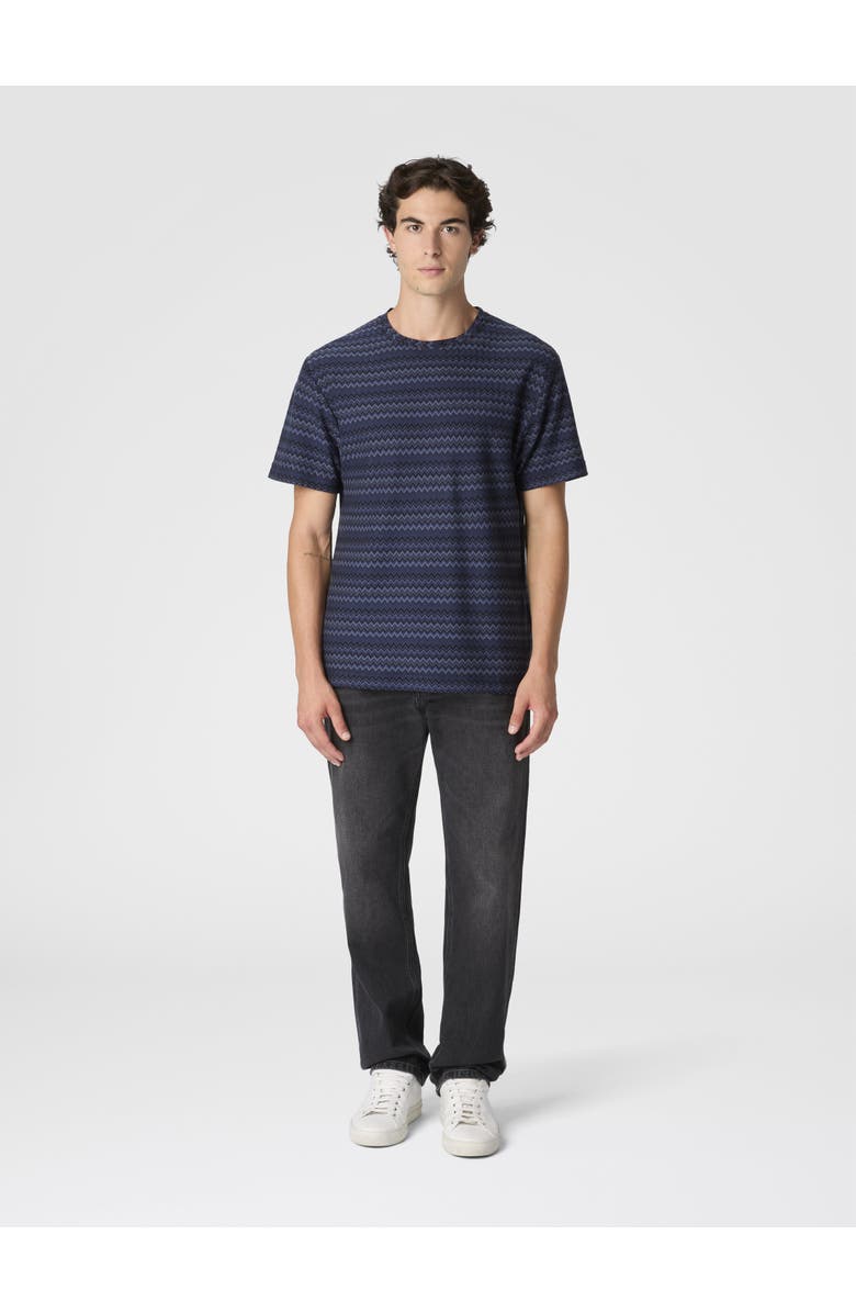 Missoni Crew Neck T-shirt With Micro Zigzag, Alternate, color, Blue