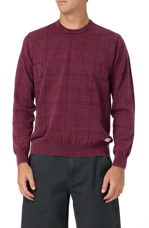 OG Windowpane Cotton Crewneck Sweater