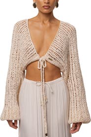 JLUXLABEL Deep Waters Crochet Top