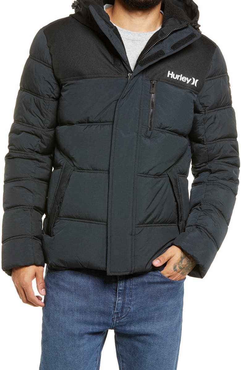 Hurley Barrel Puffer Coat, Alternate, color,
