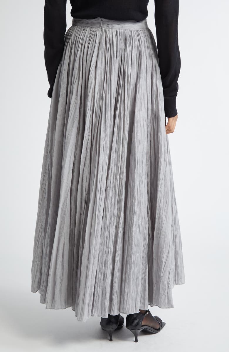 TOTEME Semisheer Plissé Maxi Skirt, Alternate, color, Pale Grey