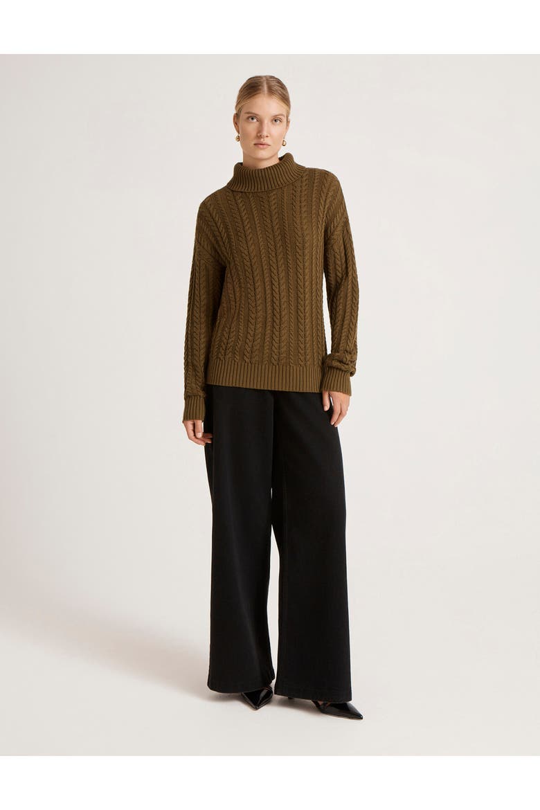 Vivana Turtle Neck Knitted Sweater, Alternate, color, Khaki