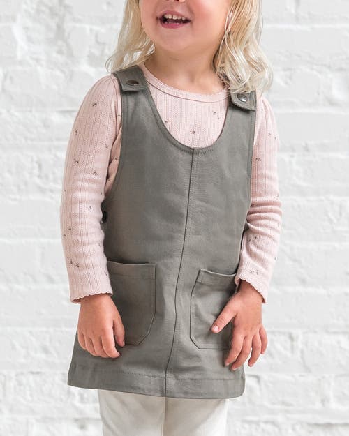 Kendi Alma Twill Jumper Dress In Green