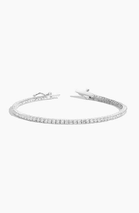 Lab Grown 3ct White Sapphire Tennis Bracelet