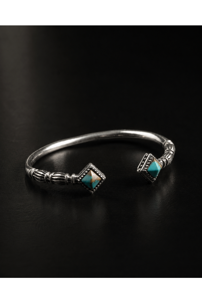 Olimpo Turquoise Silver Cuff, Alternate, color, Turquoise