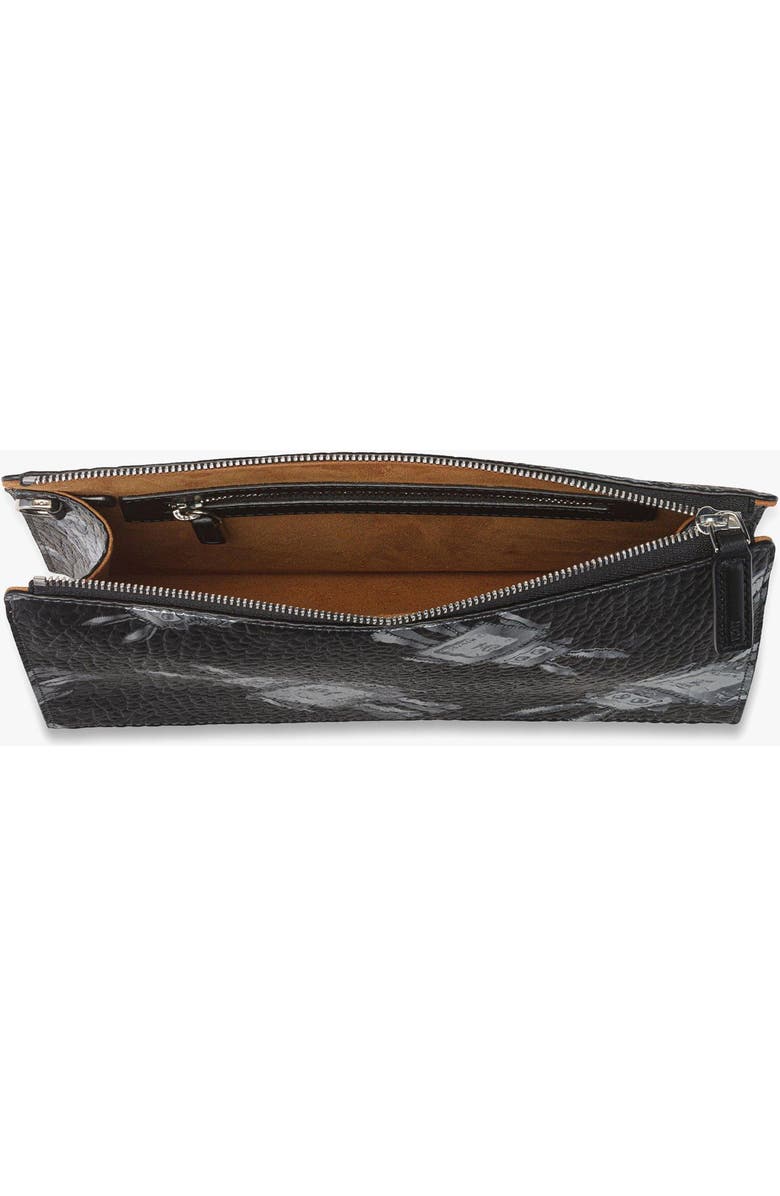 MCM Wristlet Standing Pouch w/ Chain Strap in Rabot Visetos, Alternate, color, Black