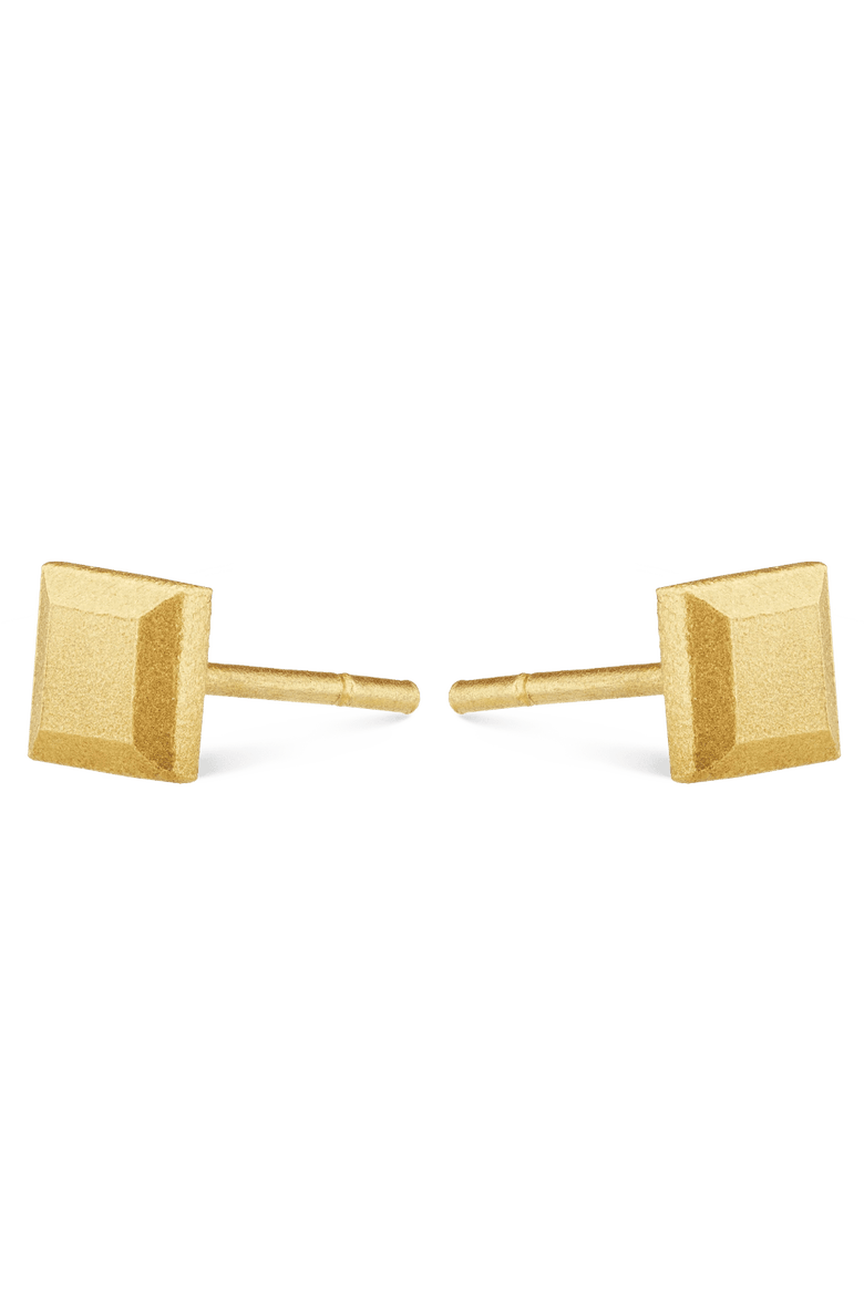 Square Bullion Stud Earrings, Alternate, color, Gold 9k