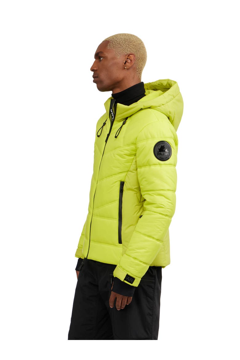 Thebe Mixed Media Ski Jacket with Fixed Hood, Alternate, color, Neo Green