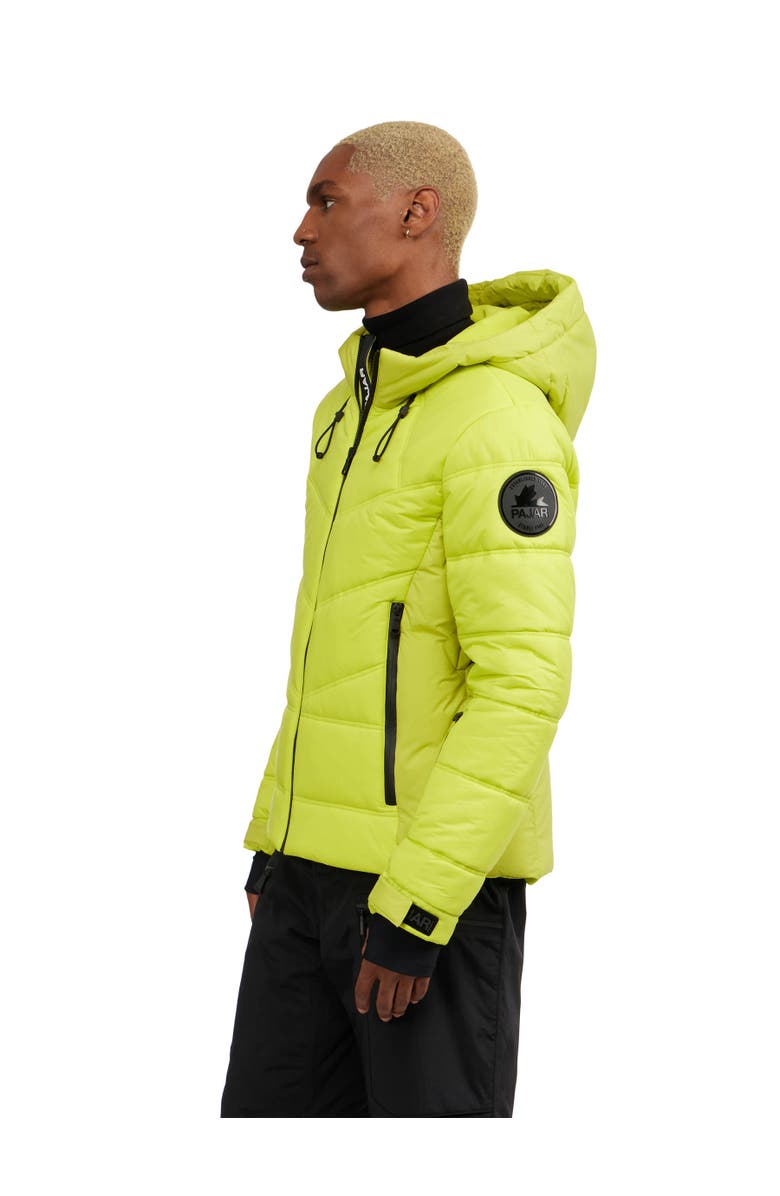 Pajar Thebe Mixed Media Ski Jacket with Fixed Hood, Alternate, color, Neo Green