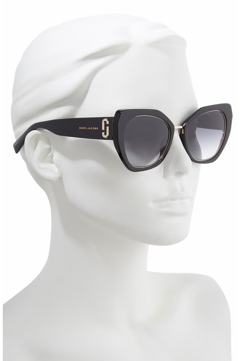 53mm Cat Eye Sunglasses, Alternate, color, WHITE STRIPE