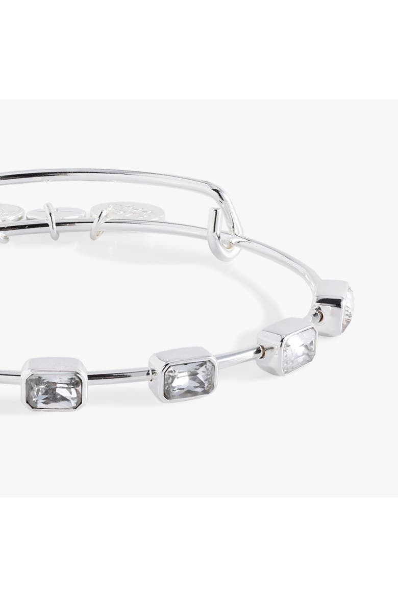 April Birthstone Emerald Cut Bangle, Alternate, color, Silver 