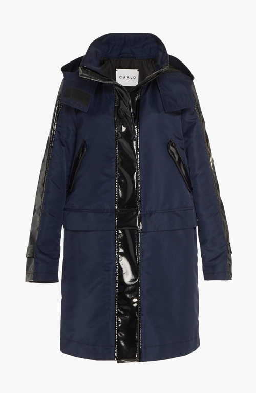 Caalo Water-resistant Convertible Sustainable Raincoat In Navy