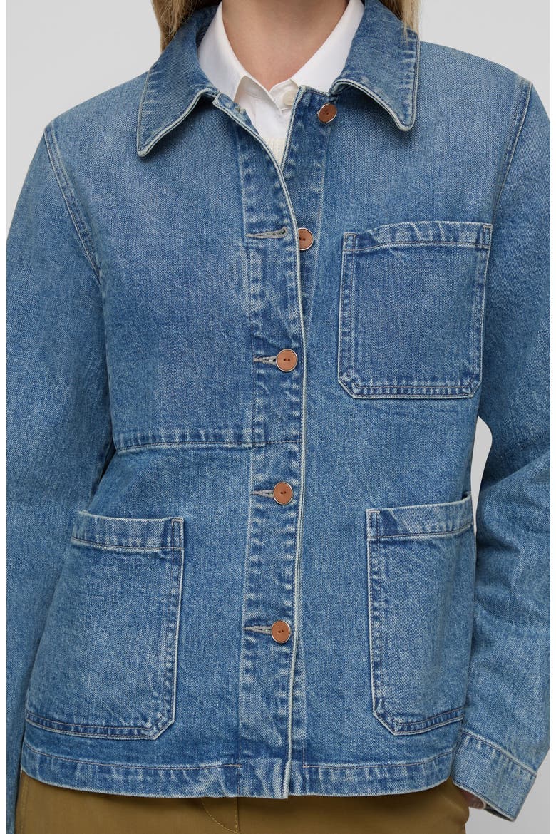Patch Pocket Denim Jacket, Alternate, color, FADED SKYLINE