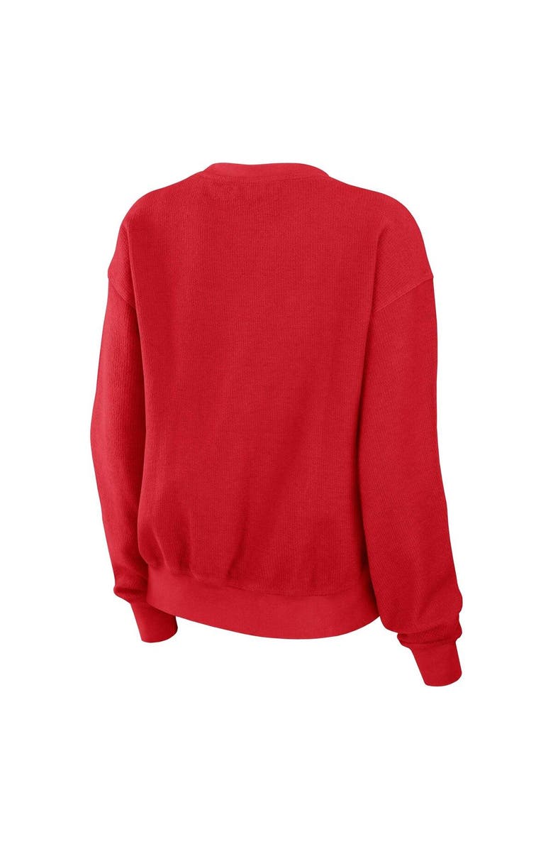 WEAR by Erin Andrews Women's WEAR by Erin Andrews Red Kansas City Chiefs Vintage Corduroy Pullover Sweatshirt, Alternate, color, 