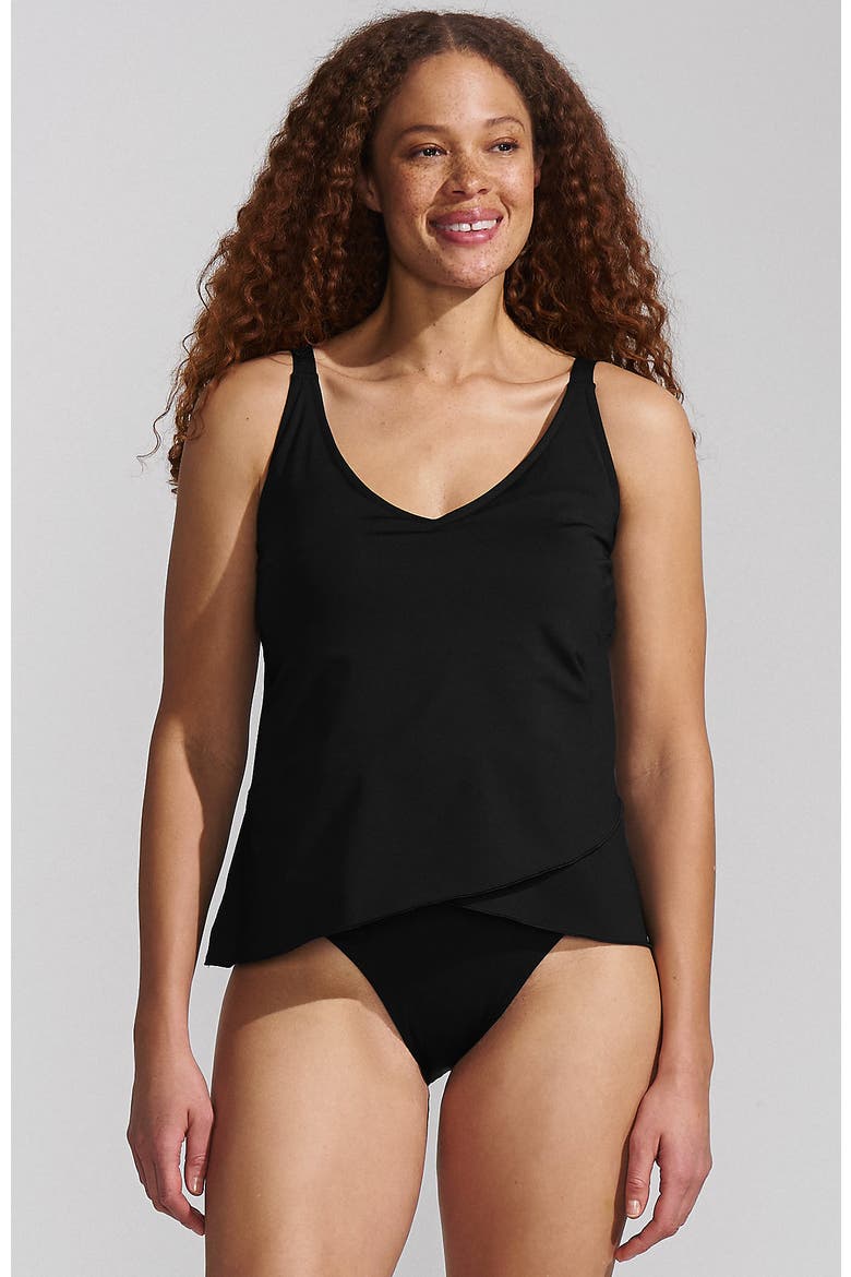 DDD-Cup Tulip Hem Tankini Top, Main, color, Black