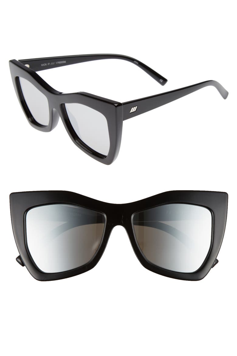 Kick It 54mm Sunglasses, Main, color, BLACK