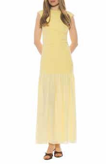 Alexia Admor Caelen Cap Sleeve Drop Waist Maxi Dress