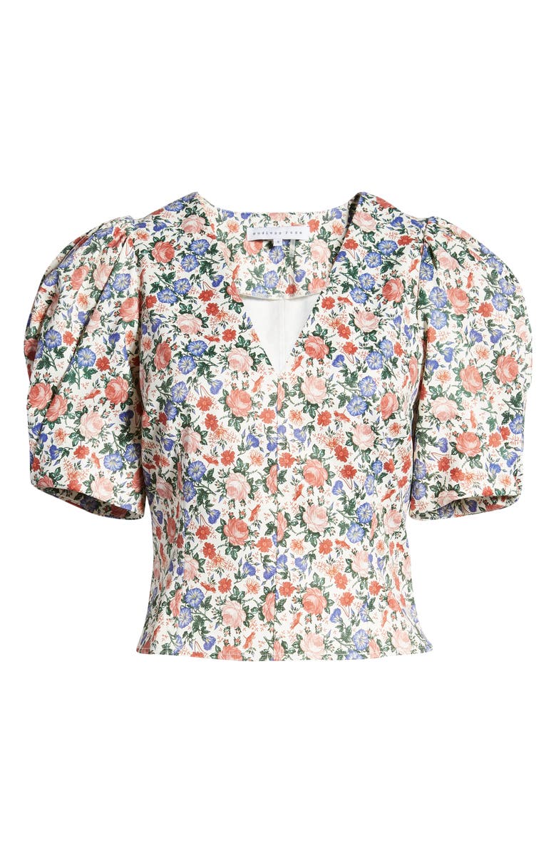 Endless Rose Floral Print V-Neck Top, Alternate, color, 