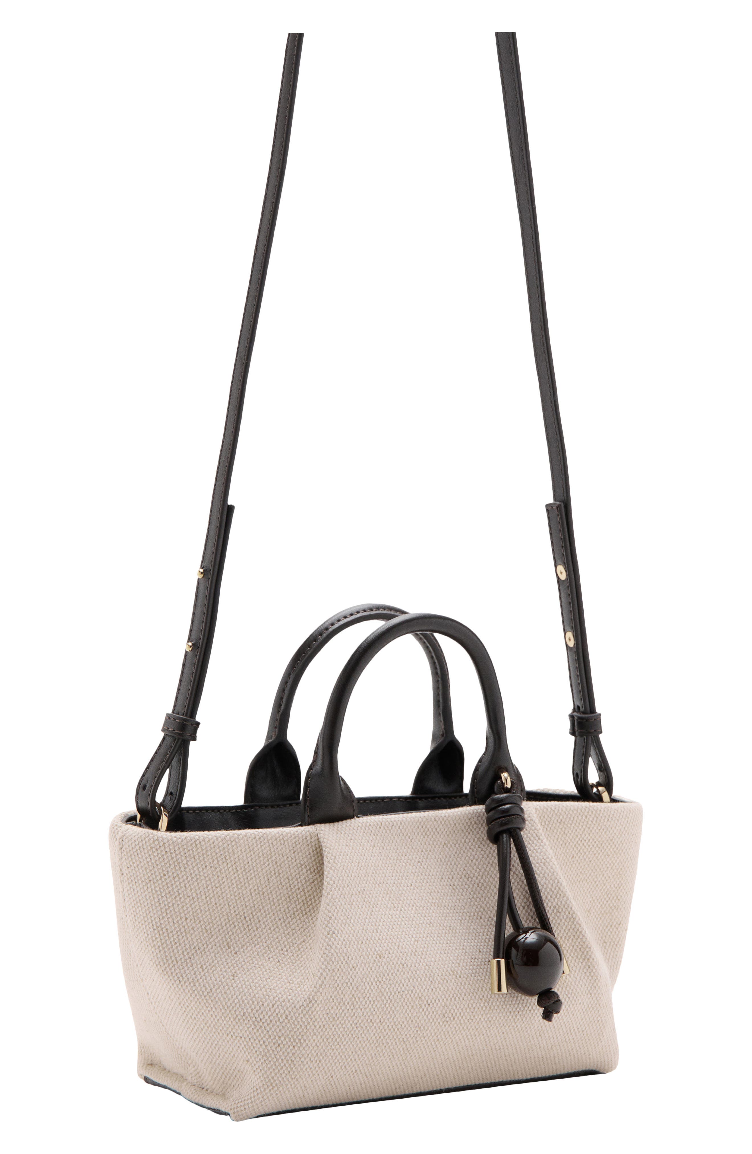 Small Canvas Tote, Alternate, color, BLACK AND WHITE