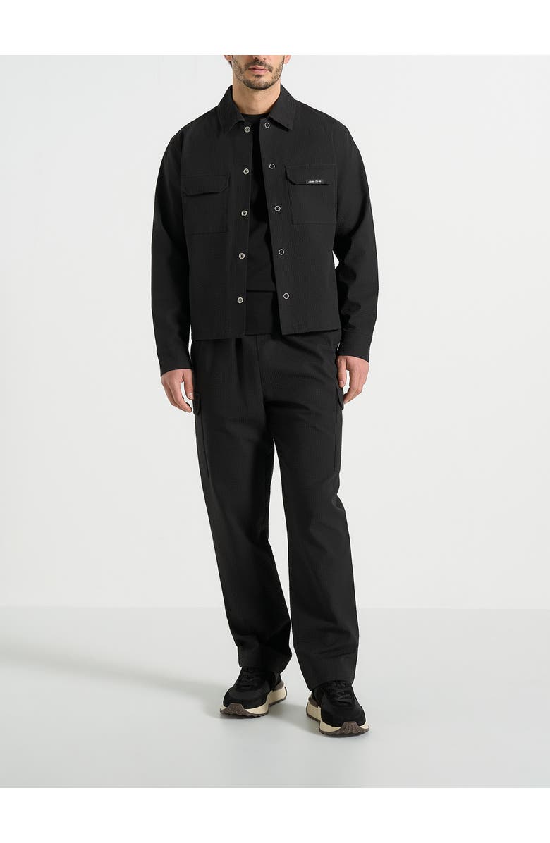 Manière De Voir Milo Textured Cargo Jacket, Alternate, color, Black