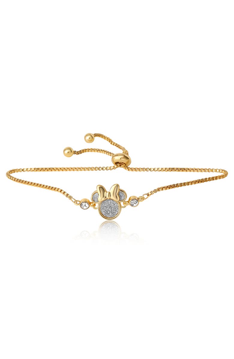 Disney Glitter Crystal Lariat Bracelet, Alternate, color, Gold
