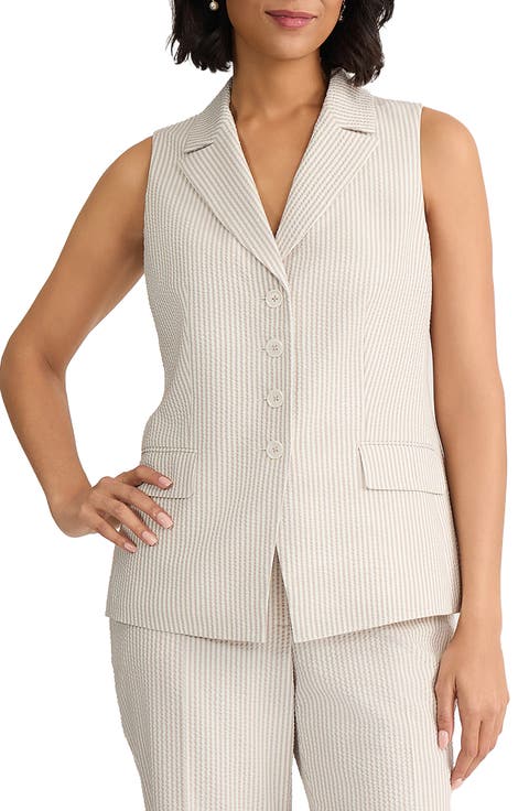Seersucker Stripe Vest